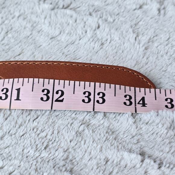 COPY - Sezane women's cow leather fine louve belt natural heritage T 75 - Picture 6 of 7